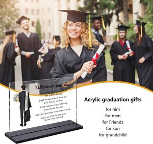 Cadeaux de Remise de Diplôme Inspirants 2026 pour Hommes et Garçons - Décoration de Bureau en Acrylique Transparent Rectangulaire pour Étudiants Universitaires, Collégiens et Lycéens - Product Image 2