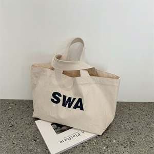 Bolsa de Mano de Lona de Algodón Ecológica de Gran Capacidad con Asa de Cuerda, Cierre de Cremallera, Logotipo y Color Personalizados para Uso Diario - Product Image 3