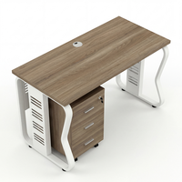 Bureau d'ordinateur en bois moderne avec armoire mobile et tiroirs verrouillables, table de bureau à domicile