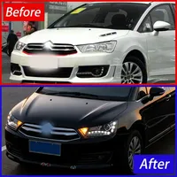Kit de phares LED améliorés pour Citroën C4 L 2012-2016, lentille de projecteur LED DRL de haute qualité, clignotant, Plug and Play