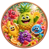 Koin Tembaga Murni 999 5 oz Seri Kartun Hewan Monster Kecil Warna-warni Relief Tinggi UV 3D Edisi Kolektor