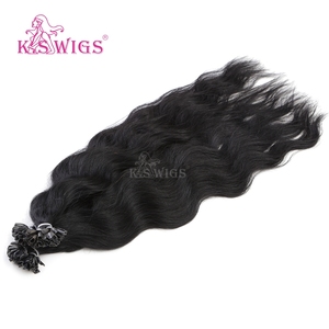 K.SWIGS 1 #   Extensions de cheveux naturels noirs 100% vierges, ondulés, pré-collés, cuticules alignées, en vrac, vente en gros, pointes en U - Product Image 3