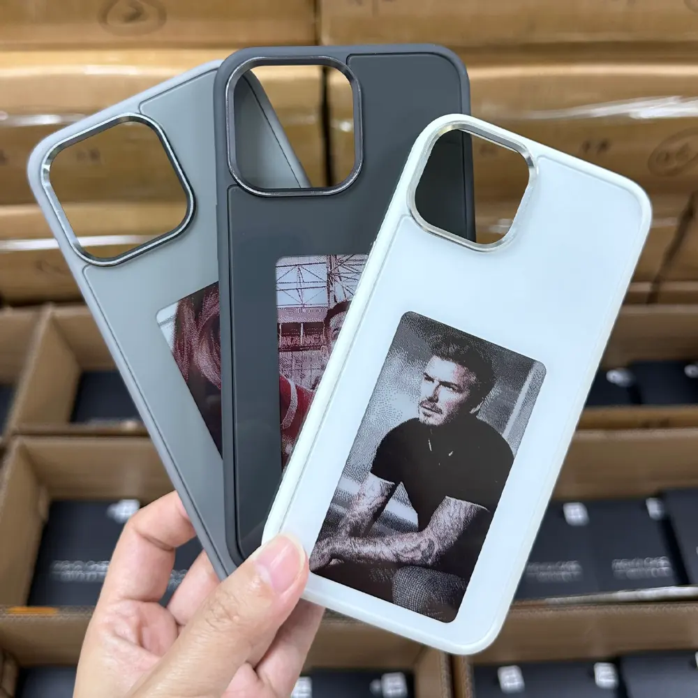 LED NFC Phone Case Wholesale Smart E Ink Screen Phone Cases PC Cover para iPhone NFC 12 13 14 15 Pro Max DIY Phone Display Case