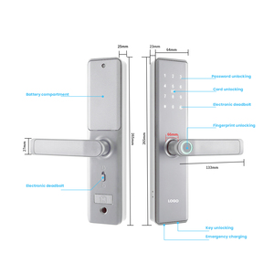 Serratura Intelligente per <span class=keywords><strong>Porta</strong></span> in Legno con Maniglia, Controllo WiFi e Bluetooth, Tastierino Numerico, Lettore di Carte e Impronte Digitali, Compatibile con App Tuya TTLock, per Casa, Ufficio e Hotel - Product Image 5