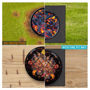 แผ่นรองเตาไฟซิลิโคนไฟเบอร์กลาสสองด้าน ขนาดใหญ่ 65 x 48 นิ้ว สำหรับครัวกลางแจ้ง ป้องกันหญ้าและเตาปิ้งย่าง - Product Image 3