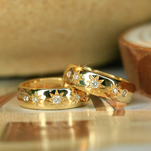 Aazuo – bijoux en or jaune massif 18 carats Au750, diamants naturels véritables, boucles d'oreilles rondes classiques, cadeau pour femmes, pour mariage, fête, tous les jours - Product Image 2