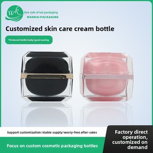 Pot carré personnalisé en acrylique pour crème 15g 20g 30g avec couvercle couronne dauphin, emballage scellé à paroi épaisse pour soins de la peau - Product Image 2