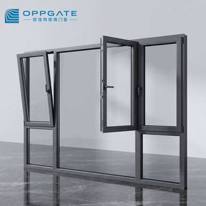 Fenêtre à battant en aluminium, double <span class=keywords><strong>vitrage</strong></span>, à rupture de pont thermique, à ouverture vers l'intérieur, à économie d'énergie, pour villa - Product Image 1