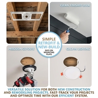 Nouveau support de montage en plaque métallique galvanisée brute pour downlights encastrés de 3/4/6 pouces, compatible avec les plaques de fixation pour éclairage LED durable