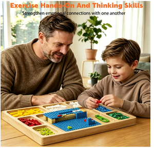 Plateau de base en bois personnalisé pour <span class=keywords><strong>Lego</strong></span> avec plateau de tri de briques à 8 compartiments pour briques de construction et projets DIY - Product Image 2