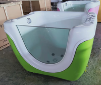 Baignoire rectangulaire moderne en acrylique pour bébé avec bain à remous intérieur autoportant et portable de massage avec design transparent et écologique