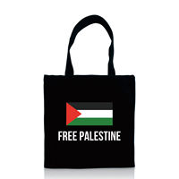 Vente en gros Sac en toile blanc promotionnel Palestine Sac en toile avec logo du drapeau palestinien
