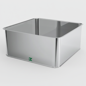 Square <b>Tin</b> Can 5 lt <b>Metal</b> Cheese Container 232 x 232 mm x H100 mm 5 lt - Product Image 2