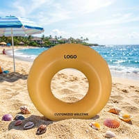 Bouée gonflable personnalisée en PVC jaune de 94 cm - Tube flottant pour piscine avec logo imprimé pour fête d'été adulte
