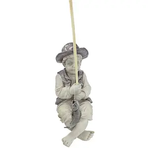 Wholesale little boy fishing statue Available For Your Crafting