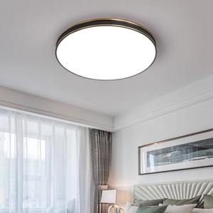 Lumière d'étude LED de style américain de luxe, tout en cuivre, ultra-mince, plafonnier nordique noir or poli pour chambre à coucher, salle à manger - Product Image 1