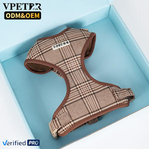 Arnés <span class=keywords><strong>para</strong></span> Perro, Diseño de Lujo, Antitirones, con Logotipo Personalizado, Chaleco <span class=keywords><strong>para</strong></span> Cachorro con Estampado de Cuadros, Collares y Correas <span class=keywords><strong>para</strong></span> Mascotas - Product Image 1