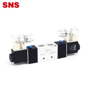 SNS 4V220-08 Pneumatic 5/2 port double coil air control solenoid valve with AC/DC 12V 24V 220V