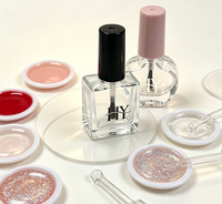 Botellas Cuadradas de Vidrio Transparente para Esmalte de Uñas con Aplicador de Pincel, Frascos Recargables Vacíos para Esmalte de Uñas y Pegamento para Pestañas