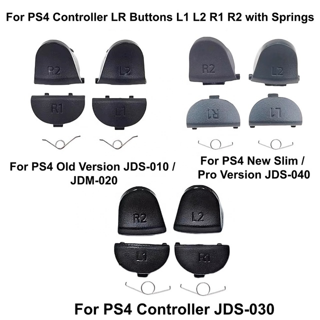 For PS4 V1 V2 V3 Controller L1 R1 L2 R2 Button Kit JDS-040 050 055 Button L1 R1 L2 R2 Button Spring for PS4 JDS/JDM-001 030 040