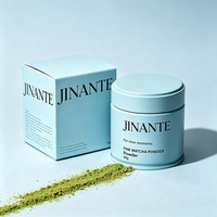 Boîte en fer blanc personnalisée de 30-50g pour matcha avec couvercle scellé, impression de logo, pour emballage cadeau de thé Hojicha, café, cacao en poudre