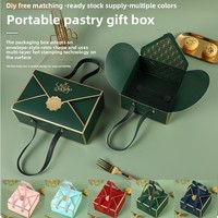 Boîte cadeau de luxe portable pour pâtisseries, avec gaufrage et fermeture magnétique en papier kraft, pour l'emballage de chocolats et de gâteaux de fêtes