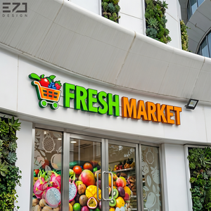 Letras LED 3D Luminosas EZD con Iluminación Frontal, Letrero Metálico para Exteriores para <span class=keywords><strong>Farmacias</strong></span>, Supermercados, Tiendas Minoristas, Ladenschild - Product Image 4