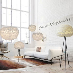 Shinetime Modern <strong>White</strong> Tripod Table Lamp with <strong>White</strong> <strong>Feather</strong> <strong>Lampshade</strong> Feathered Colorful Table Lights Home Decoration - Product Image 6