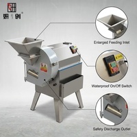 Commerciële roestvrijstalen automatische industriële multifunctionele snij-, schaaf- en blokjesmachine voor fruit en groenten
