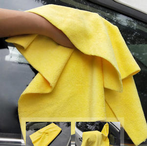 Serviette de séchage pour voiture en microfibre super absorbante et sans peluches 40x40cm, bleu, jaune, vert, chiffon de nettoyage en microfibre - Product Image 4