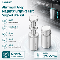 Support de carte graphique réglable en aluminium argenté SAMZHE pour carte vidéo, accessoires pour boîtier de PC de bureau DIY ITX