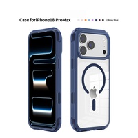 Coque de protection magnétique transparente colorée antichute à quatre coins pour iPhone 18 Pro Max, compatible avec iPhone 17, 16, 15, 14, 13