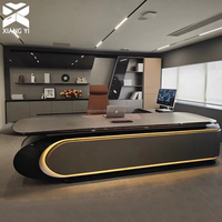 Table de bureau de direction moderne de luxe en gros, design modulaire avec rangement, mobilier de bureau en bois durable
