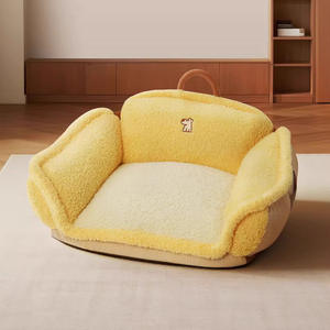 Hoopet, sofá cama ecológico para mascotas, todas las estaciones, patrón sólido, almohadilla de dormir lavable extraíble, colchón rectangular de pana para perros - Product Image 2