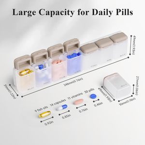 Organizador de Pastillas Semanal Portátil LM LM25238 de 7 Compartimentos, Caja de Almacenamiento Magnética Práctica con División Clara y Clasificación - Product Image 4