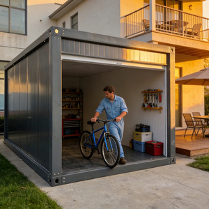 Grand espace de rangement à prix abordable : Garages préfabriqués personnalisés <span class=keywords><strong>pour</strong></span> le stockage de marchandises, avec toit plat, abri de voiture et <span class=keywords><strong>carport</strong></span> en kit. - Product Image 4