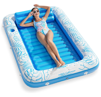 Piscine de bronzage gonflable personnalisée 4 en 1 bain de soleil salon radeau Floatie jouets remplis d'eau tapis de lit pour adulte