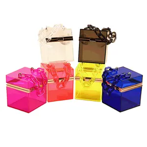 गर्मियों बैग जेली पर्स पारदर्शी एक्रिलिक हैंडबैग भोज क्लच शाम रात के खाने के बैग महिलाओं के लिए