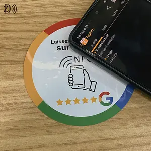 NFC RFID Google Review Sticker Imprimible 13,56 MHz Escaneo de código QR para negocios NFC Sticker