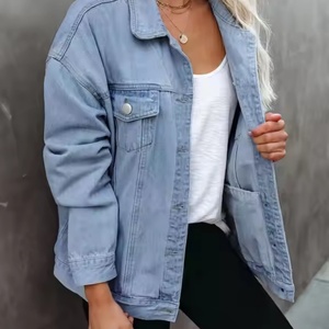 High Quality Women Clothing <b>Custom</b> <b>Denim</b> <b>Jackets</b> Autumn Winter <b>Jackets</b> Washed Vintage <b>Denim</b> <b>Jackets</b> Women - Product Image 4