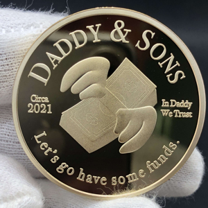 NO MOQ fabricante más regalo del Día de la moneda de oro de papá/moneda de oro/de papá y el hijo que la moneda - Product Image 1