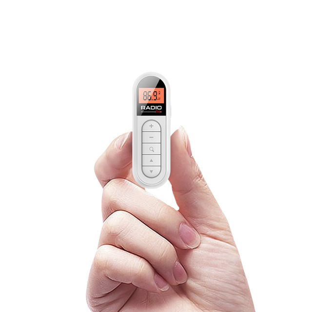 Portable Rechargeable Mini FM Radio for Elderly ABS Material Small Pocket Size with Back Clip for Meetings