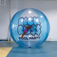 Ballon de plage gonflable géant en PVC transparent avec logo personnalisé imprimé, grand ballon gonflable transparent pour fêtes et événements au bord de la piscine