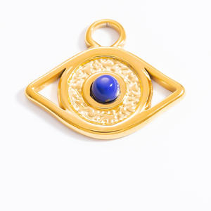 Eight Pointed Star <b>Compass</b> Pendant Stainless Steel Plated Gold Blue Stone For <b>Necklace</b> Making Mixed Shapes PJ91616 - Product Image 5