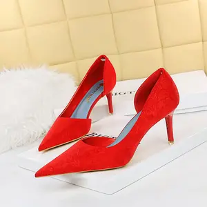 Phụ Nữ Cao Gót Giày Stiletto Cao Gót Phụ Nữ Bơm Giày Sexy Hải Quân Hoàng Gia Màu Xanh Toe Nhọn Người Phụ Nữ Giày