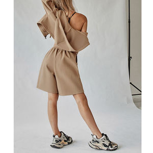 Custom Breathable Eco-Friendly Elastic Waist Hot Summer Sweat <b>Cargo</b> Pockets Jogging <b>Shorts</b> for <b>Women</b> Gym Casual Wear - Product Image 6