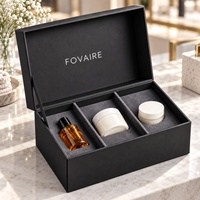 Boîte cadeau rigide pour produits de soin de la peau FOVAIRE, écologique, biodégradable, personnalisée, avec couvercle à charnière et compartiment de présentation