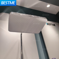 Ensemble de douche à affichage numérique Lumière de salle de bain Robinet de douche à jet arrière à cinq fonctions Paquet de système de douche gris