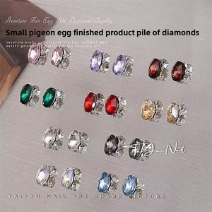 Nouveaux accessoires pour nail art en cristal, décorations d'<span class=keywords><strong>ongles</strong></span> de luxe ultra-brillantes en alliage de diamant empilé, en forme d'œuf, style dessin animé, faits à la main - Product Image 4