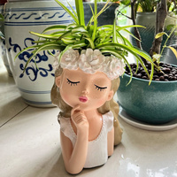 Ornement de jardin en résine, figurine en résine peinte à la main, pots artisanaux, résistant à la décoloration par tous les temps, pot de terreau pour bonsaï, décoration